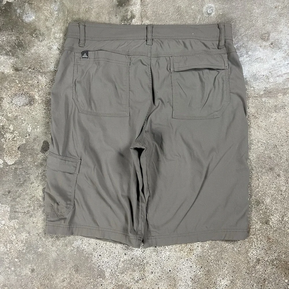 Prana Stretch Zion Shorts Size 33x12 Brown Outdoor Active Hiking Wear